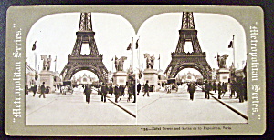 Eiffel Tower & Entrance To Exposition Stereo Card