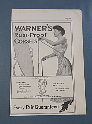 1906 Warner's Rust Proof Corsets With Woman