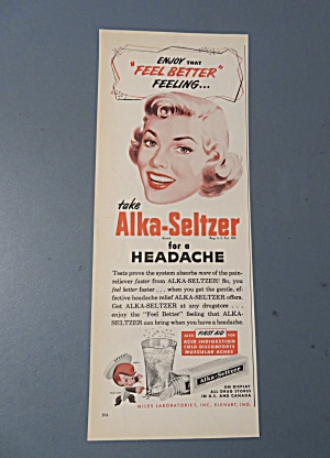 1953 Alka Seltzer With Woman Smiling
