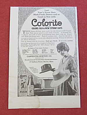 1920 Colorite With Woman & A Hat In Each Hand