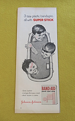 1956 Johnson & Johnson Band Aid With Kids In Tub