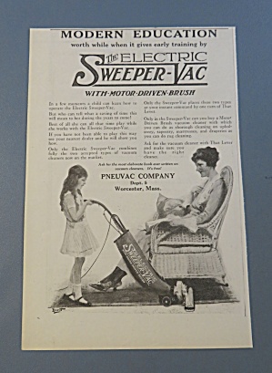 1920 Electric Sweeper Vac With Little Girl Vacuuming