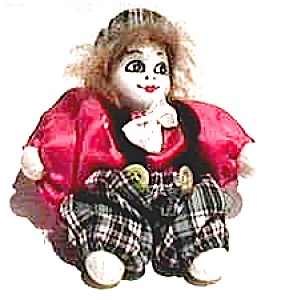 Vintage Porcelain Clown Doll Figurine