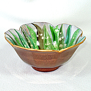 Copper Luster Antique Lily Of The Valley Bowl
