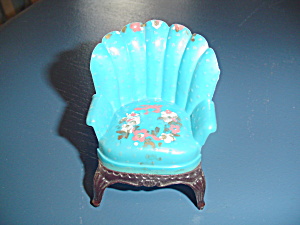 Vintage Renwal Turquiose Fluted Easy Chair Doll Furniture - Stencils