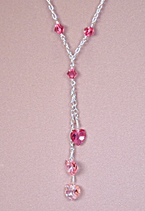 Shades Of Pink Chained Swarovski Hearts & Ss