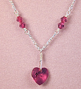 Swarovski Garnet Heart & Ss Necklace