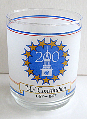 Us Constitution 200 Yr Commemorative Drinking Glass