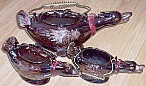 5 Piece Teapot Red Clay Exaggerated Ducks