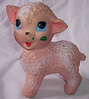 Vintage Rubber Squeaky Lamb Toy