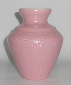 Coors Art Pottery Pink/white Leaves/berries Vase
