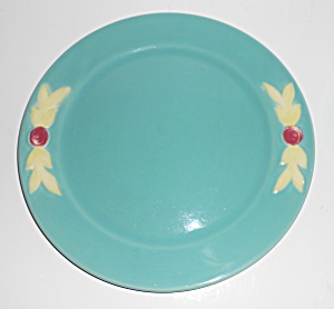 Vintage Coors Pottery Rosebud Green 9'' Plate
