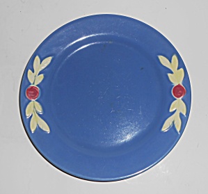 Vintage Coors Pottery Rosebud Blue 7'' Plate #4