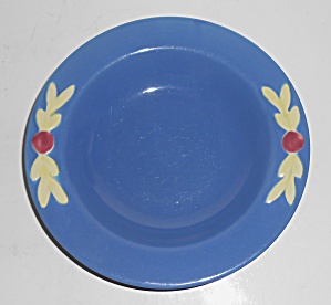 Coors Pottery Rosebud Blue Rimmed Soup Bowl #2