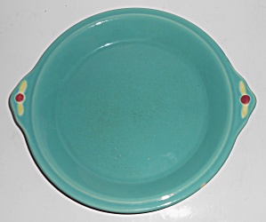 Vintage Coors Pottery Rosebud Green Pie Plate - Mint