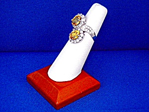 Ring Citrine Whte Sapphires Sterling Silver