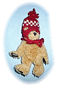 Boyds Teddy Bear In Red Wool Hat 6 Inches