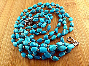 Sleeping Beautyturquoise 3 Strand Silver Creations Neck