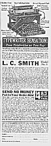 Neat 1922 L C Smith Model No. 5 Typewriter Ad