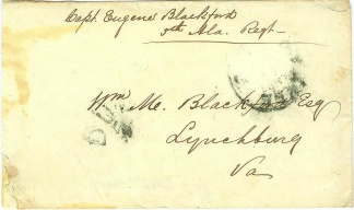 War Date Cover Endorsed & Addressed By Confederate Capt.