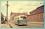 This original & vintage postcard is in excellent condition with slight wear. This postcard features a colorful view of "Built In 1949 By Marmon-Herrington, This Bus Is One Of A Series Of 349 Trol...