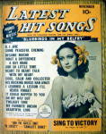 This Vintage November 1944 Latest Hit Songs is in good condition with slight wear & slightly yellowed pages. This magazine measures approx. 8" x 11" and is suitable for framing. The front co...