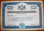 This vintage original stock certificate was issued in 1951 for Delaware County Trust Company. The Vignette features two horses and was printed by E. A. Wright Bank Note Company. This Stock Certificate...