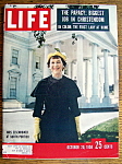 This October 20, 1958 Vintage Life Magazine cover shows a picture of Mrs. Eisenhower. This Life Magazine contains the following articles: The Dying Days Of Pope Pius XII: 10 Pages of Photographs, The ...