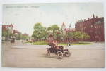 This vintage postcard is in Good condition. It features Entrance To Drexel Boulevard, Chicago. This postcard measures approximately 5 1/2 x 3 1/2. The reverse side is used.
