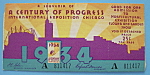 This original ticket is from the 1933 Century Of Progress (Chicago World's Fair) which was held in Chicago. It is in very good condition and the front features "A Souvenir of A Century Of Progres...