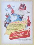 This fine vintage advertisement for a 1943 ad for Chesterfield Cigarettes is in good condition. This vintage Tobacco Magazine ad measures approx. 10 x 13 3/4. This vintage Cigarette magazine ad is sui...