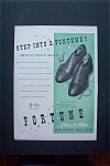 This fine vintage advertisement for a 1943 ad for Fortune Shoes For Men which is in very good condition and measures approx. 10 1/4 x 14. This ad is suitable for framing. This vintage magazine adverti...