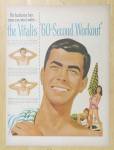 This fine vintage advertisement for a 1947 ad for Vitalis is in good condition and measures approx. 10 x 13 3/4. This magazine advertisement is suitable for framing. This vintage magazine ad depicts a...