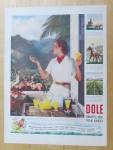 This is a fine vintage advertisement of a 1939 ad for Dole Pineapple Juice which is in very good condition and measures approx. 10 1/4 x 13 3/4 and is suitable for framing. This vintage magazine ad de...