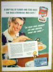 This fine vintage advertisement for a 1943 ad for Campbell Vegetable Soup is in excellent condition. This vintage Soup Magazine ad measures approx. 10 x 13 3/4. This Campbell Magazine ad is suitable f...