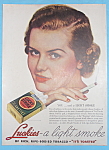 This fine vintage advertisement for a 1936 ad for Lucky Strike Cigarettes is in very good condition but is slightly yellowed & slightly dirty. This vintage Tobacco Magazine ad measures approx. 8"...