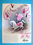 This fine vintage advertisement for a 1940 ad for Revlon Pink Lemonade & Red Punch Makeup which is in very good condition but is slightly yellowed and measures approx. 8 1/2 " x 11". This vi...