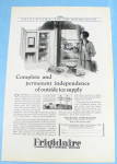 This fine vintage advertisement for a 1927 ad for Frigidaire is in excellent condition but is slightly yellowed. This vintage Frigidaire Magazine ad measures approx. 6 1/2" x 9 1/2". This vi...