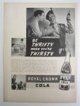 This fine vintage advertisement for a 1938 ad for Royal Crown Cola (RC Cola) is in good condition and measures approx. 10 1/4 x 13 3/4. This Soda Magazine Advertisement is suitable for framing. This v...