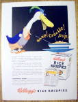 This is a fine vintage advertisement for a 1935 ad for Kellogg Rice Krispies Cereal which is in excellent condition but is slightly yellowed and measures approx. 10 1/4" x 13 1/2" This magaz...