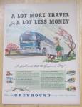 This fine vintage advertisement for a 1949 ad for Greyhound is in very good condition. This vintage bus lines magazine advertisement measures approx. 10 x 13 3/4 and is suitable for framing. This vint...