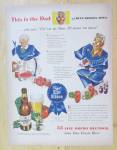 This fine vintage advertisement for a 1943 ad for Pabst Blue Ribbon Beer is in good condition. It measures approx. 10 1/4 x 13 3/4. This magazine advertisement is suitable for framing. This vintage ma...