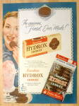 This fine vintage advertisement for a 1950 ad for Sunshine Hydrox Cookies is in excellent condition. This vintage Magazine ad measures approx. 10" x 13 1/2". This vintage Magazine Advertisem...