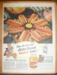 This fine vintage advertisement for a 1949 ad for French's Mustard is in excellent condition. This vintage magazine ad measures approx. 10" x 13 1/2". This advertisement is suitable for fram...