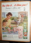 This fine vintage advertisement for a 1952 ad for Seven Up (7 Up) is in excellent condition. This vintage Soda Magazine ad measures approx. 10" x 13 1/4". This vintage 7 Up Magazine Advertis...