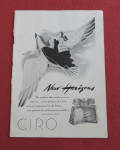 This fine vintage advertisement for a 1944 ad for Ciro New Horizons is in very good condition. This vintage magazine ad measures approx. 6 1/2 x 9. This vintage advertisement is suitable for framing. ...