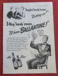 This fine vintage advertisement for a 1944 ad for Ballantine Ale Beer is in very good condition. This vintage magazine ad measures approx. 6 1/2 x 9. This vintage advertisement is suitable for framing...