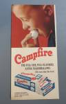 This fine vintage advertisement for a 1959 ad for Campfire Marshmallows is in excellent condition. This magazine advertisement measures approx. 5 1/4 x 10 3/4. This ad is suitable for framing. This ma...