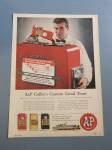 This fine vintage advertisement for a 1960 ad for A & P  is in very good condition. This magazine ad measures approx. 8 x 10 3/4. This advertisement is suitable for framing. This ad depicts a man pour...