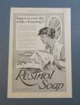 This fine vintage advertisement for a 1916 ad for Resinol Soap which is in excellent condition and measures approx. 8 x 11 3/4. This ad is suitable for framing. This vintage magazine advertisement dep...